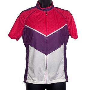 Canari Cycling Jersey Short Sleeve Full Zip Front Pink Purple Women’s Size Large